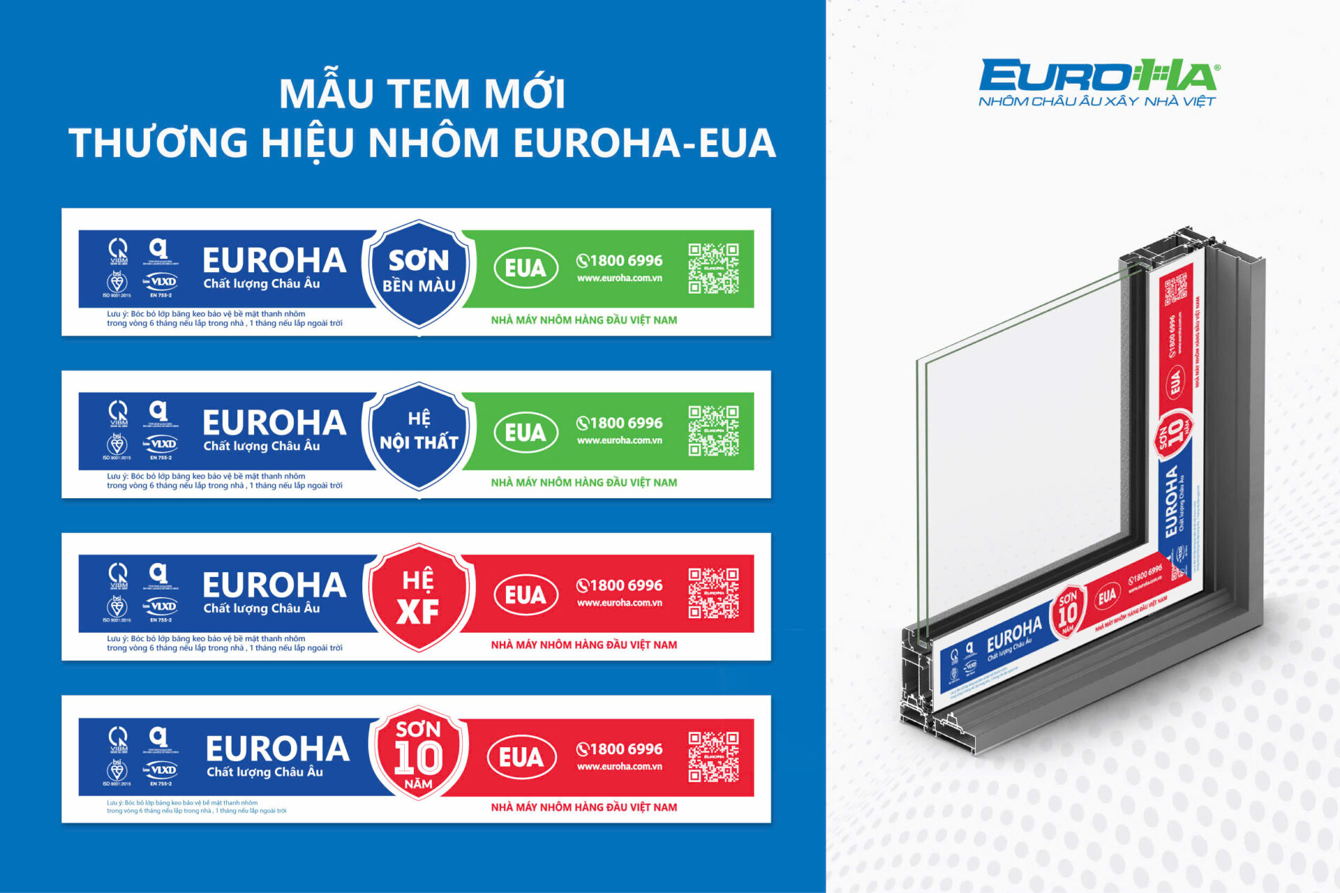 Hình ảnh euroha thay đổi mẫu tem bảo hành
